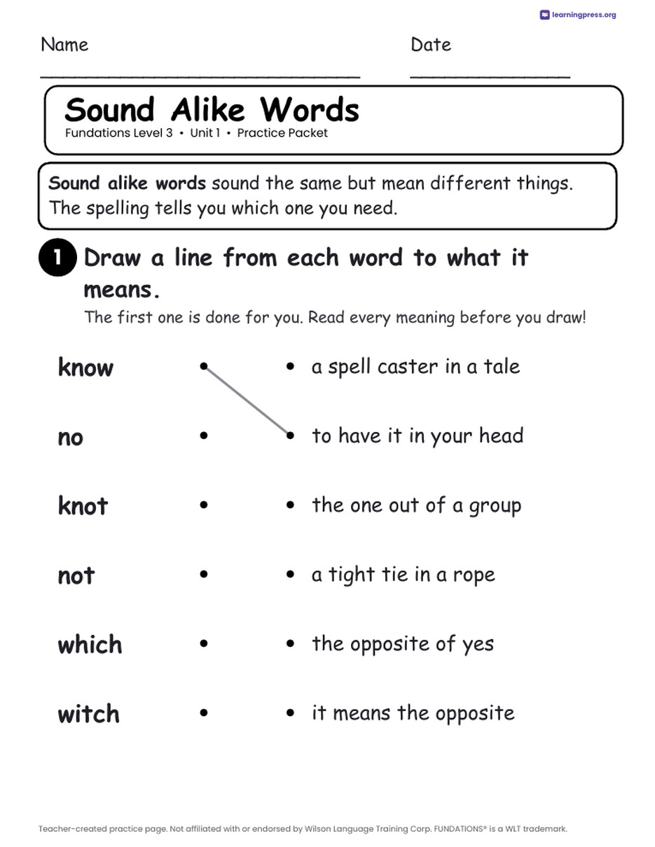Preview page 1 of Fundations Level 3 — Full-Year Worksheets Bundle (All Units 1–14 + Bonus)