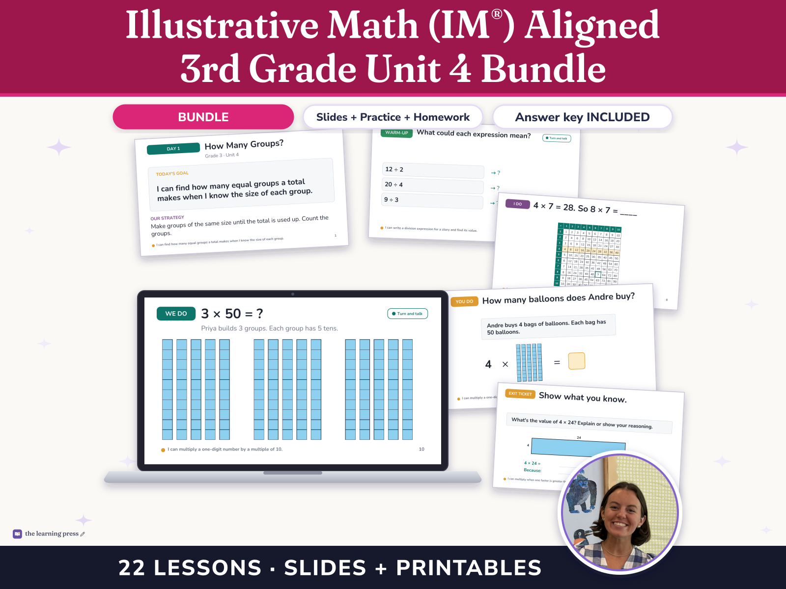 Preview page 1 of Illustrative Math (IM®) Aligned 3rd Grade Unit 4 Bundle: Relating Multiplication to Division