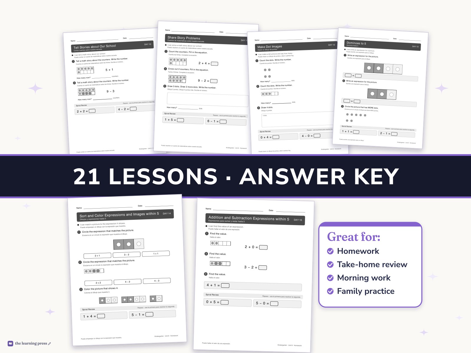 Preview page 3 of Illustrative Math (IM®) Aligned Kindergarten Unit 8 Homework: Putting It All Together