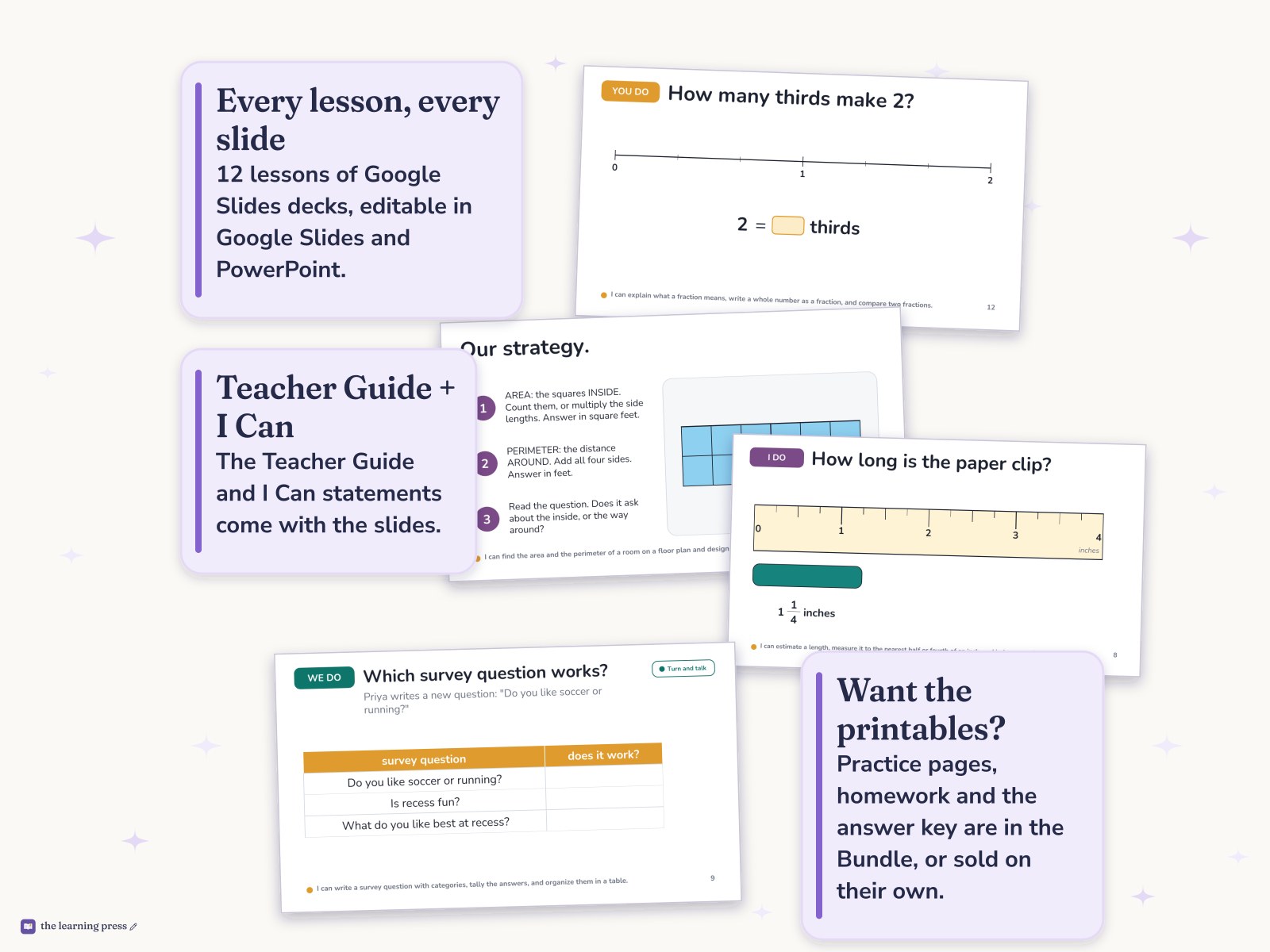 Preview page 4 of Illustrative Math (IM®) Aligned 3rd Grade Unit 8 Slides: Putting It All Together