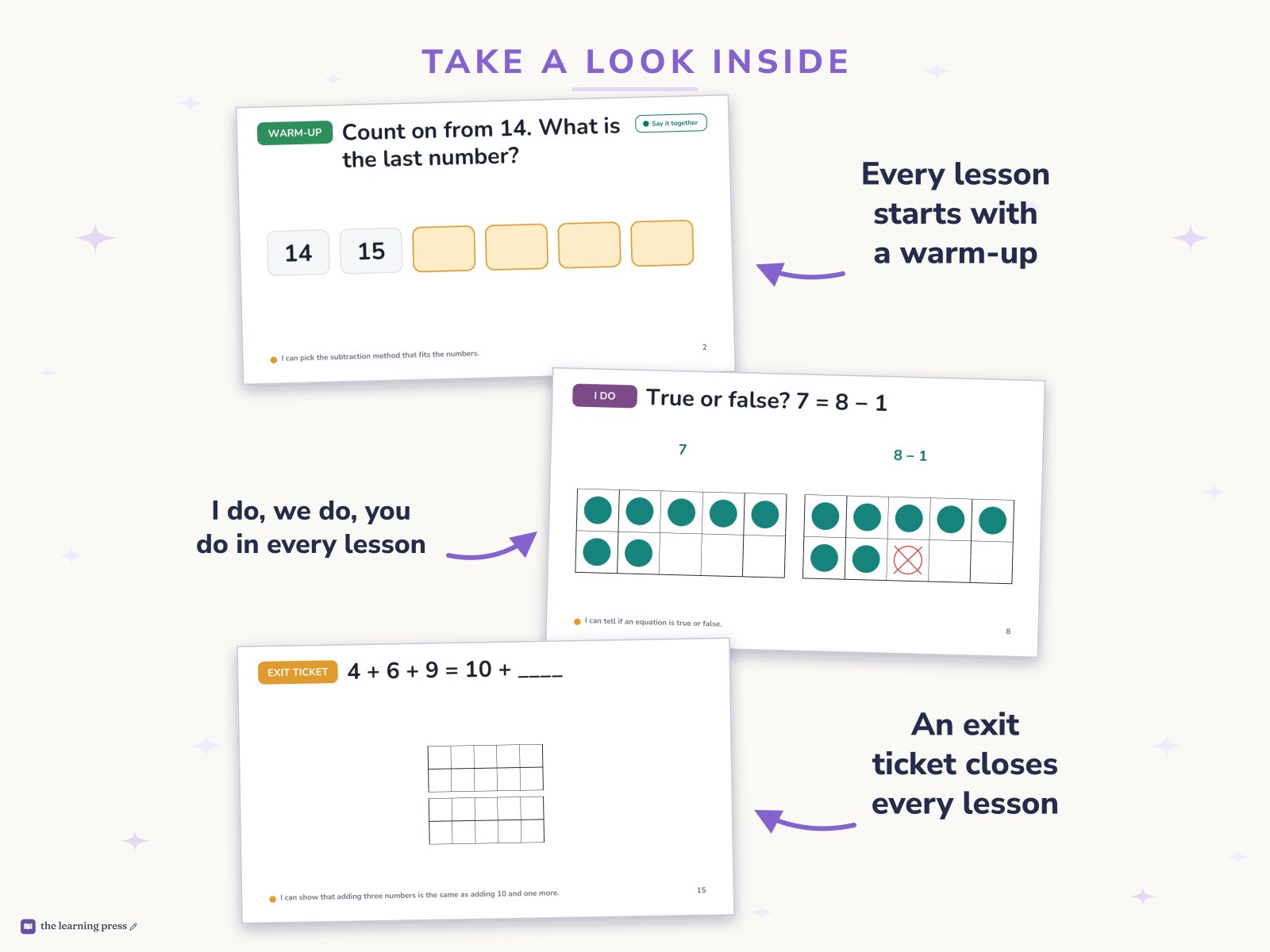 Preview page 2 of Illustrative Math (IM®) Aligned 1st Grade Unit 3 Slides: Adding and Subtracting Within 20