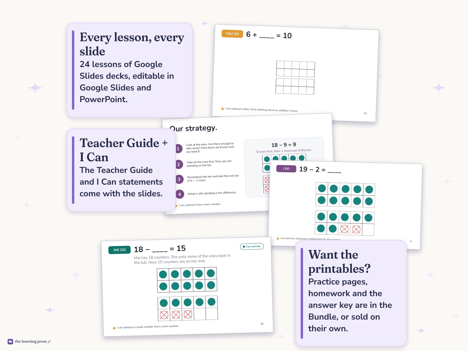 Preview page 4 of Illustrative Math (IM®) Aligned 1st Grade Unit 3 Slides: Adding and Subtracting Within 20