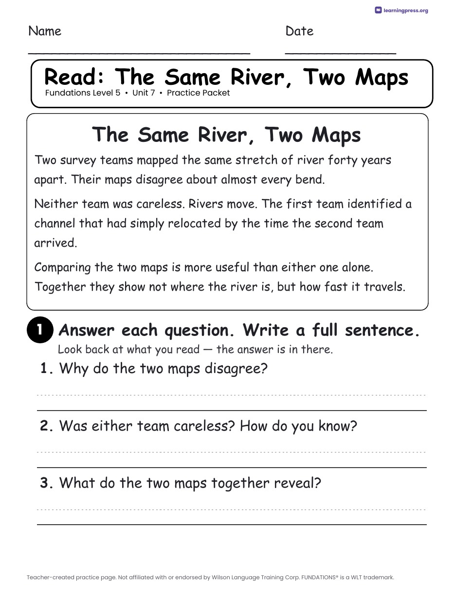 Preview page 3 of Fundations Level 5 Unit 7 Worksheets