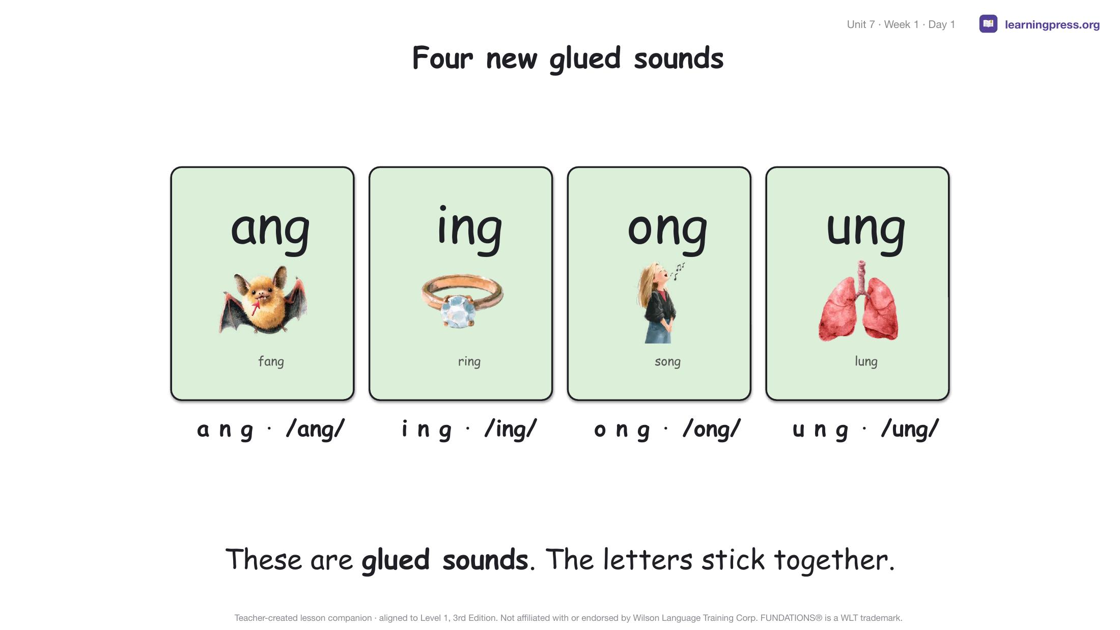 Preview page 1 of Fundations Level 1 Unit 7 Lesson Slides – 3rd Edition Aligned