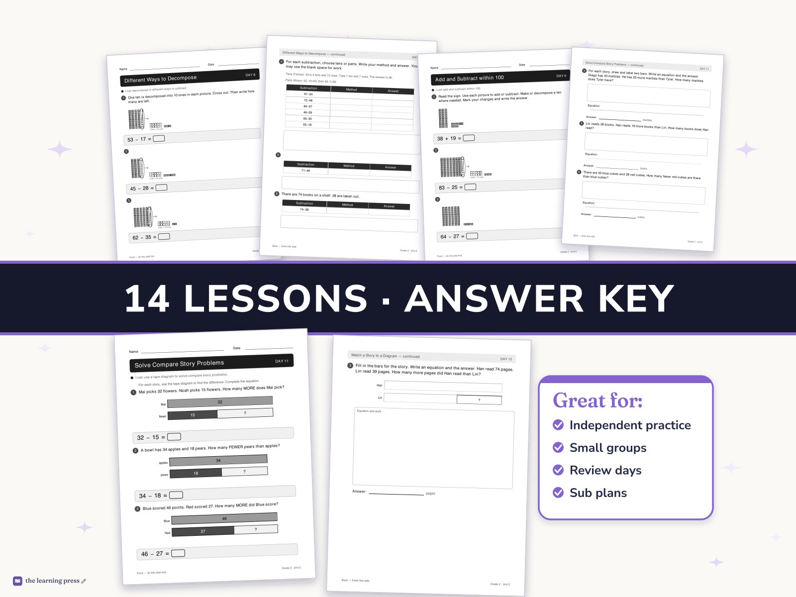 Preview page 3 of Illustrative Math (IM®) Aligned 2nd Grade Unit 2 Worksheets: Adding and Subtracting within 100