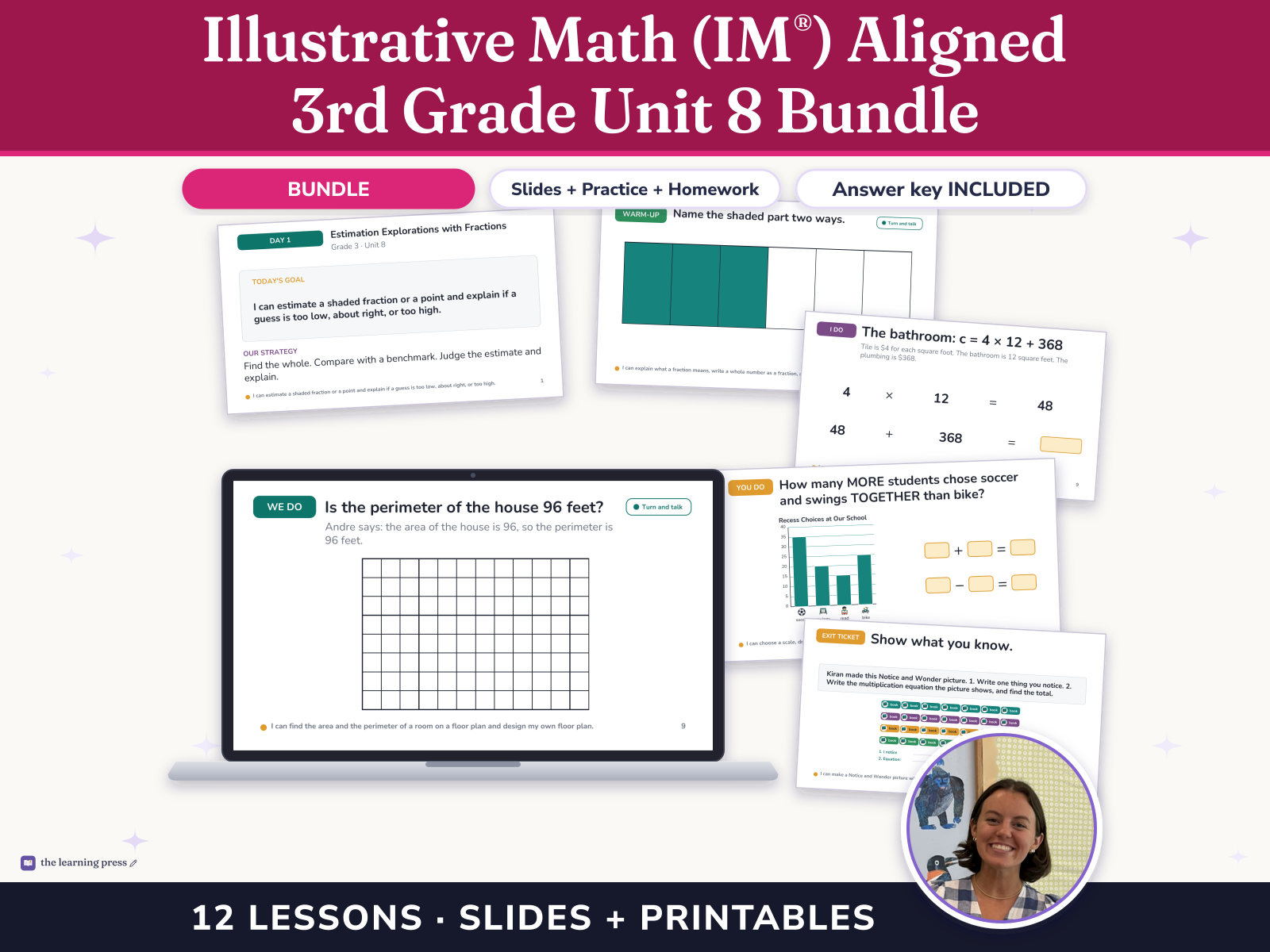 Preview page 1 of Illustrative Math (IM®) Aligned 3rd Grade Unit 8 Bundle: Putting It All Together