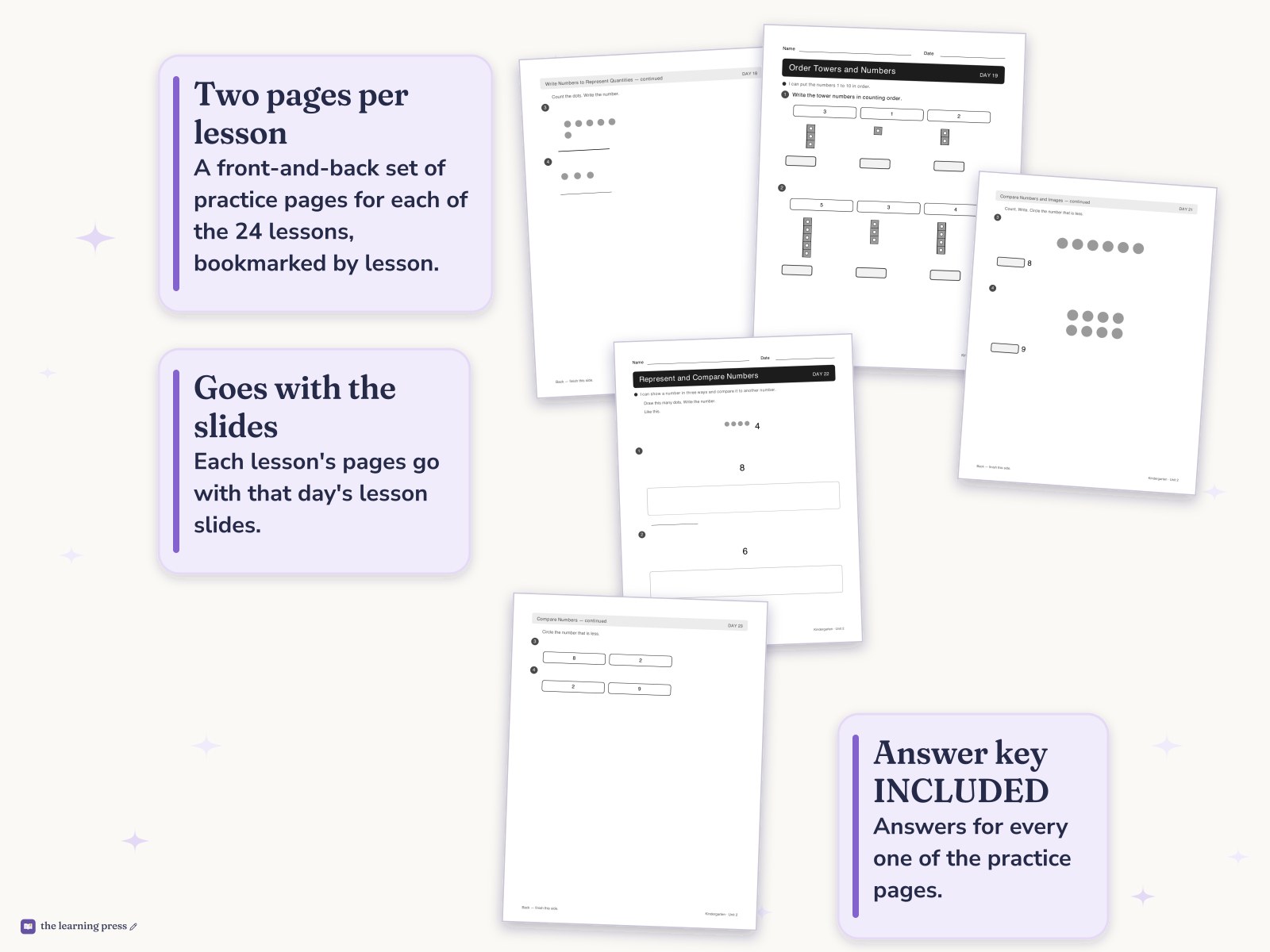 Preview page 4 of Illustrative Math (IM®) Aligned Kindergarten Unit 2 Worksheets: Numbers 1–10