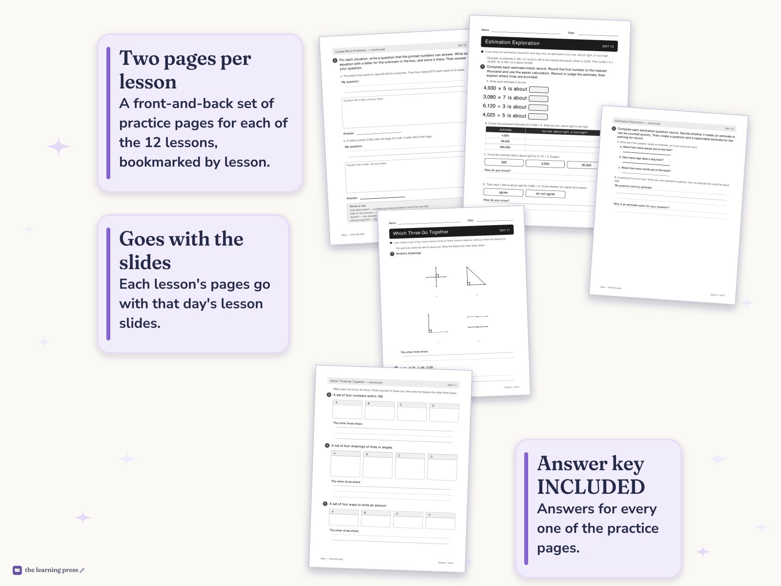 Preview page 4 of Illustrative Math (IM®) Aligned 4th Grade Unit 9 Worksheets: Putting It All Together