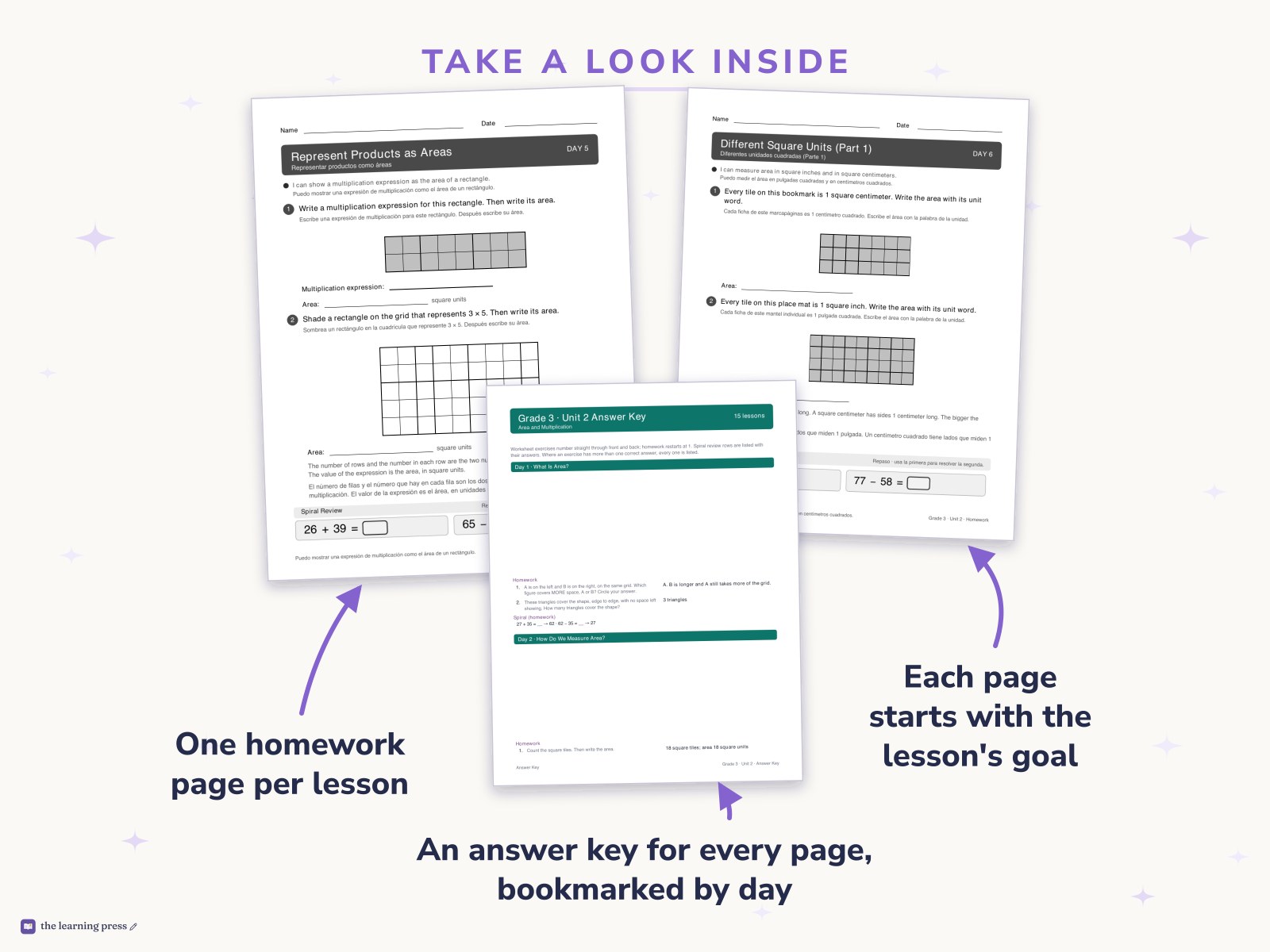 Preview page 2 of Illustrative Math (IM®) Aligned 3rd Grade Unit 2 Homework: Area and Multiplication