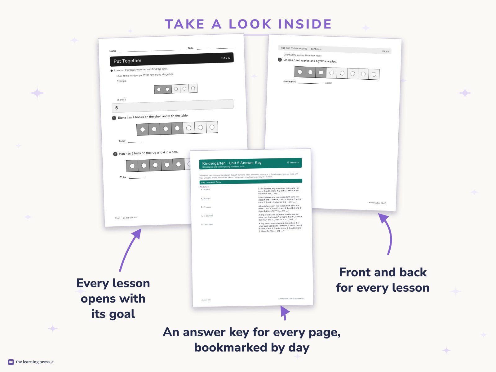 Preview page 2 of Illustrative Math (IM®) Aligned Kindergarten Unit 5 Worksheets: Composing and Decomposing Numbers to 10