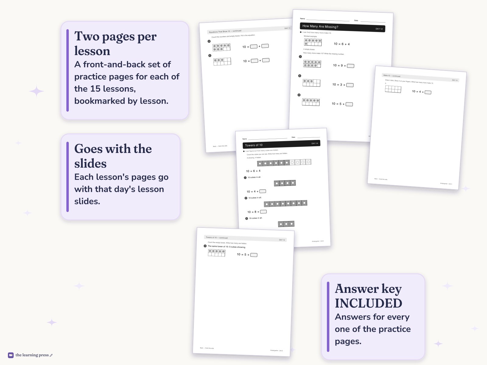 Preview page 4 of Illustrative Math (IM®) Aligned Kindergarten Unit 5 Worksheets: Composing and Decomposing Numbers to 10