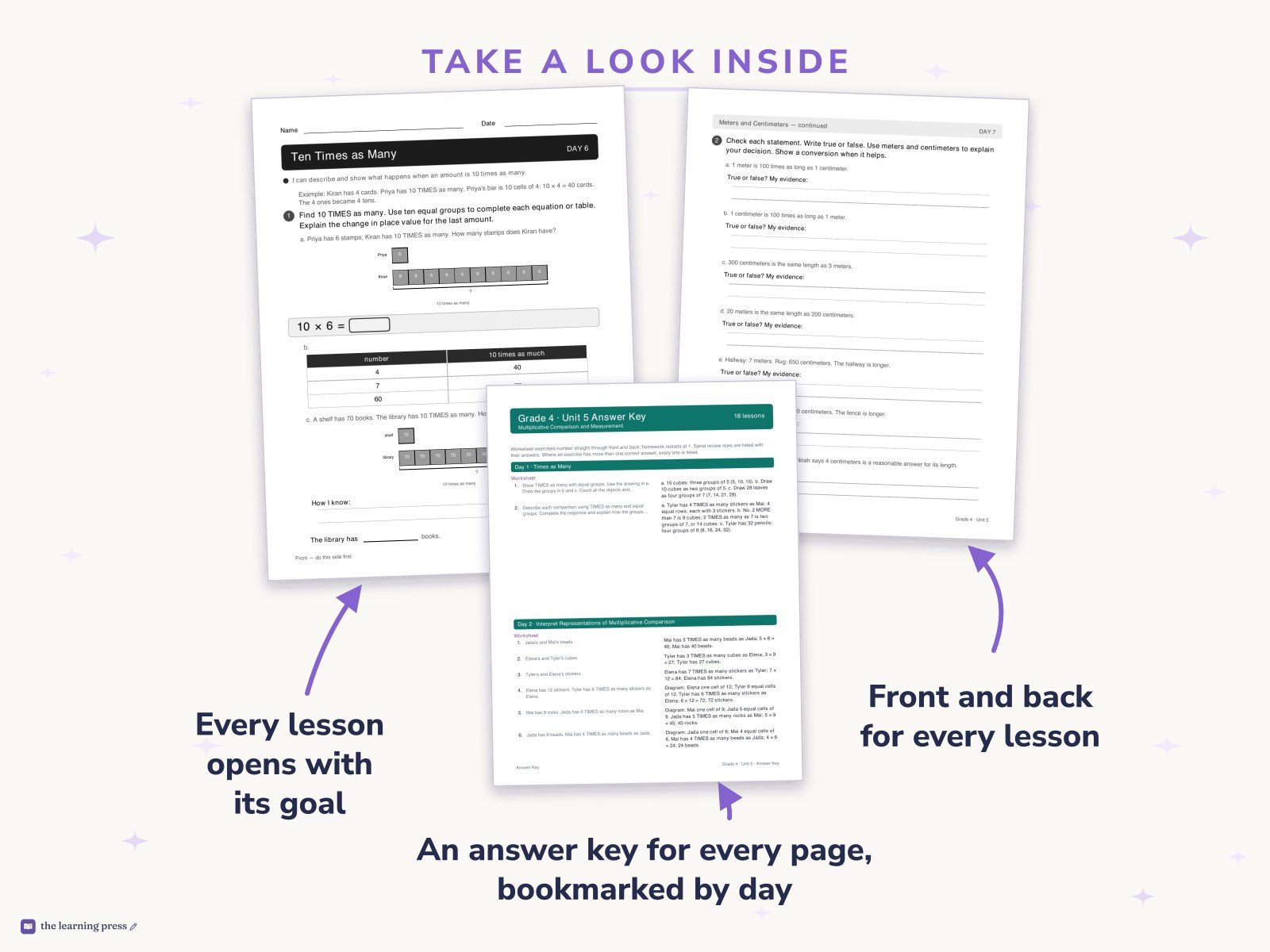 Preview page 2 of Illustrative Math (IM®) Aligned 4th Grade Unit 5 Worksheets: Multiplicative Comparison and Measurement