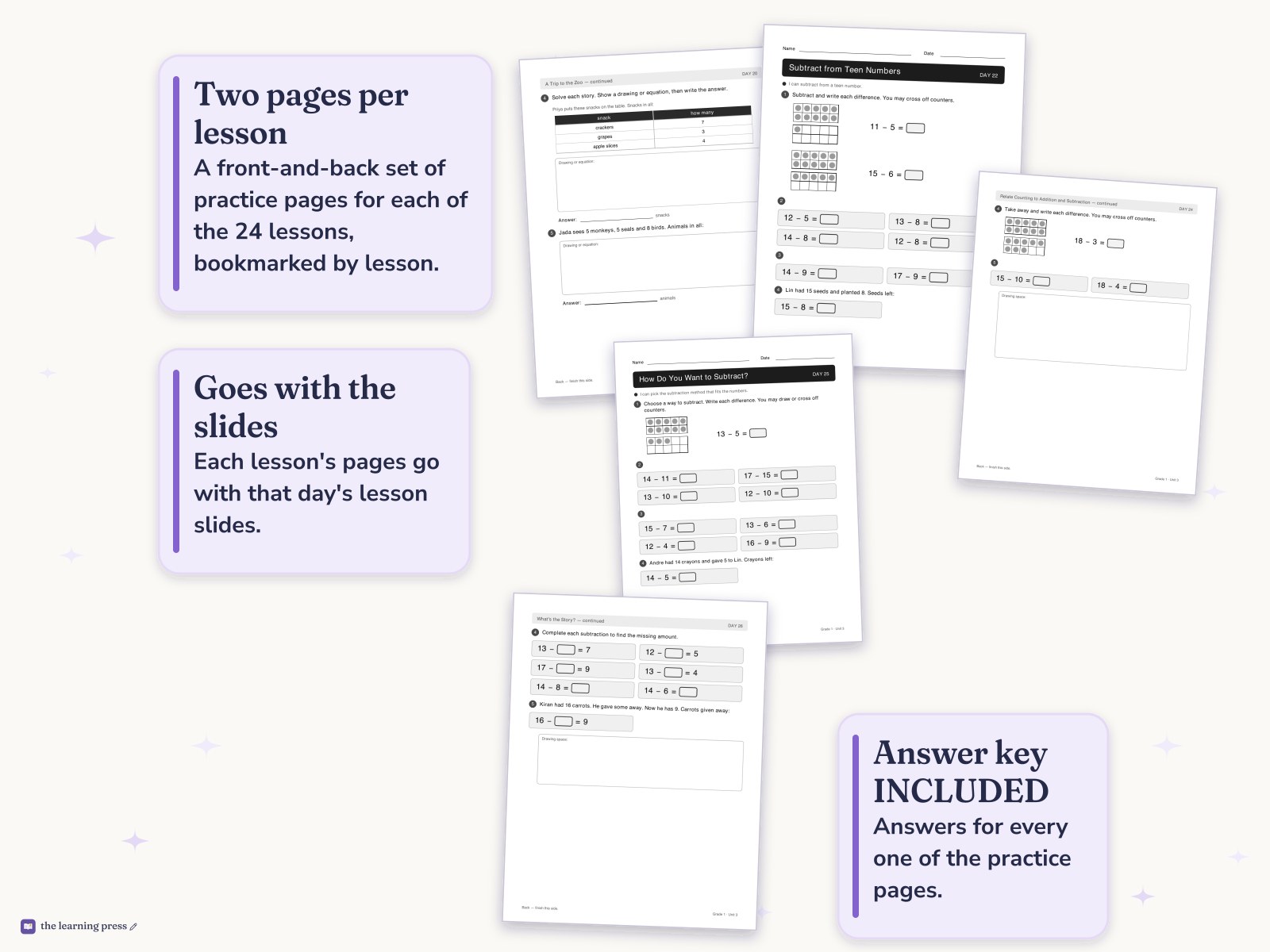 Preview page 4 of Illustrative Math (IM®) Aligned 1st Grade Unit 3 Worksheets: Adding and Subtracting Within 20