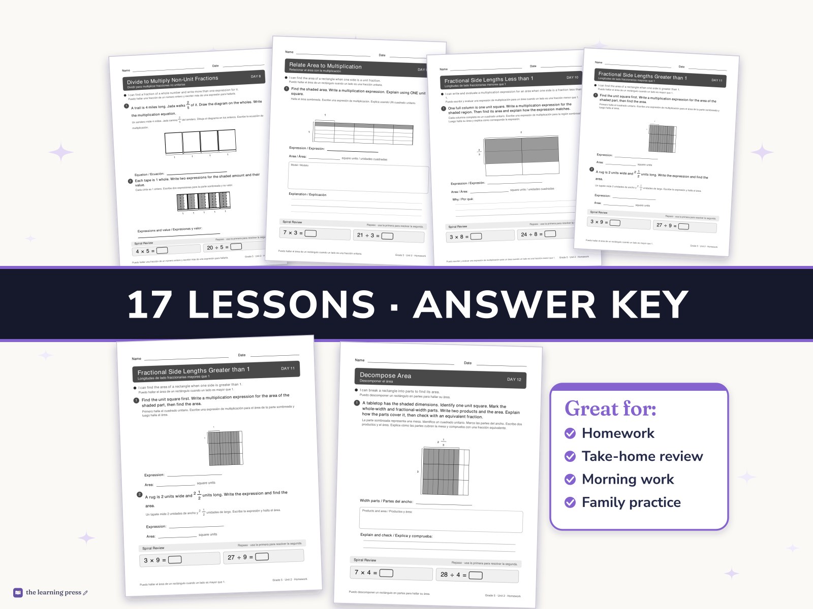 Preview page 3 of Illustrative Math (IM®) Aligned 5th Grade Unit 2 Homework: Fractions as Quotients and Fraction Multiplication