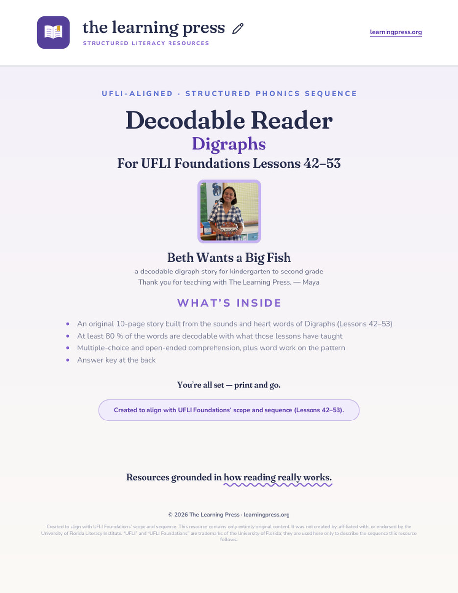 Preview page 1 of UFLI Aligned Decodable Reader · Lessons 42 – 53