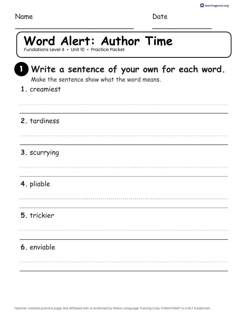 Preview page 3 of Fundations Level 4 — Complete Level Bundle (Units 1–15)