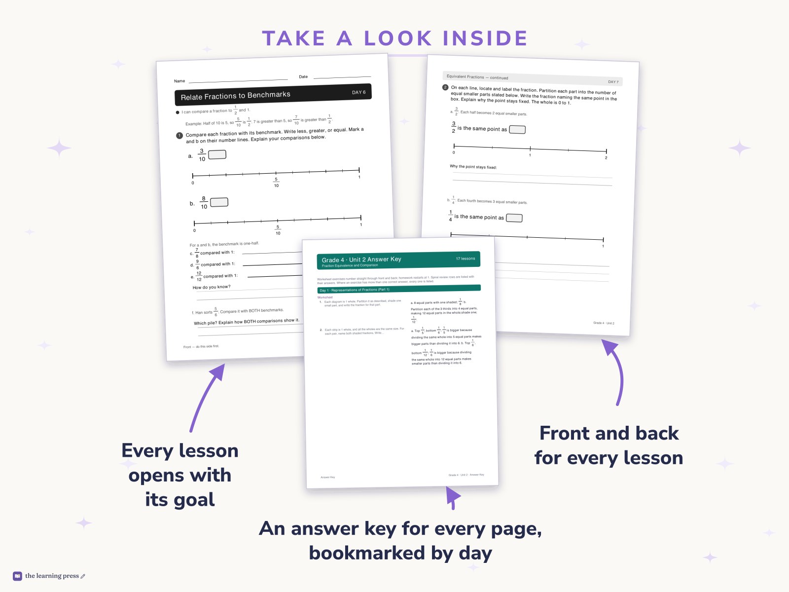 Preview page 2 of Illustrative Math (IM®) Aligned 4th Grade Unit 2 Worksheets: Fraction Equivalence and Comparison