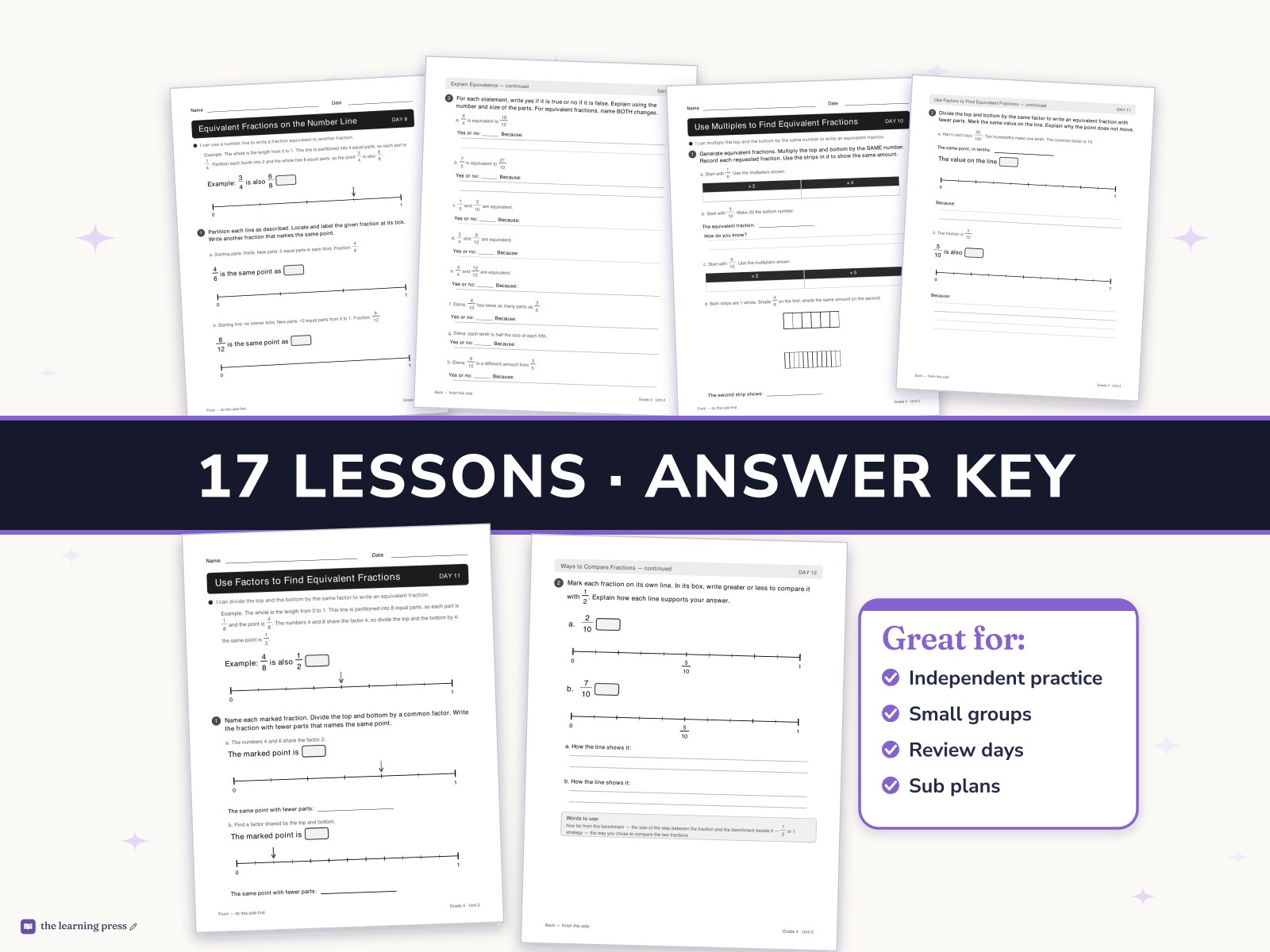 Preview page 3 of Illustrative Math (IM®) Aligned 4th Grade Unit 2 Worksheets: Fraction Equivalence and Comparison