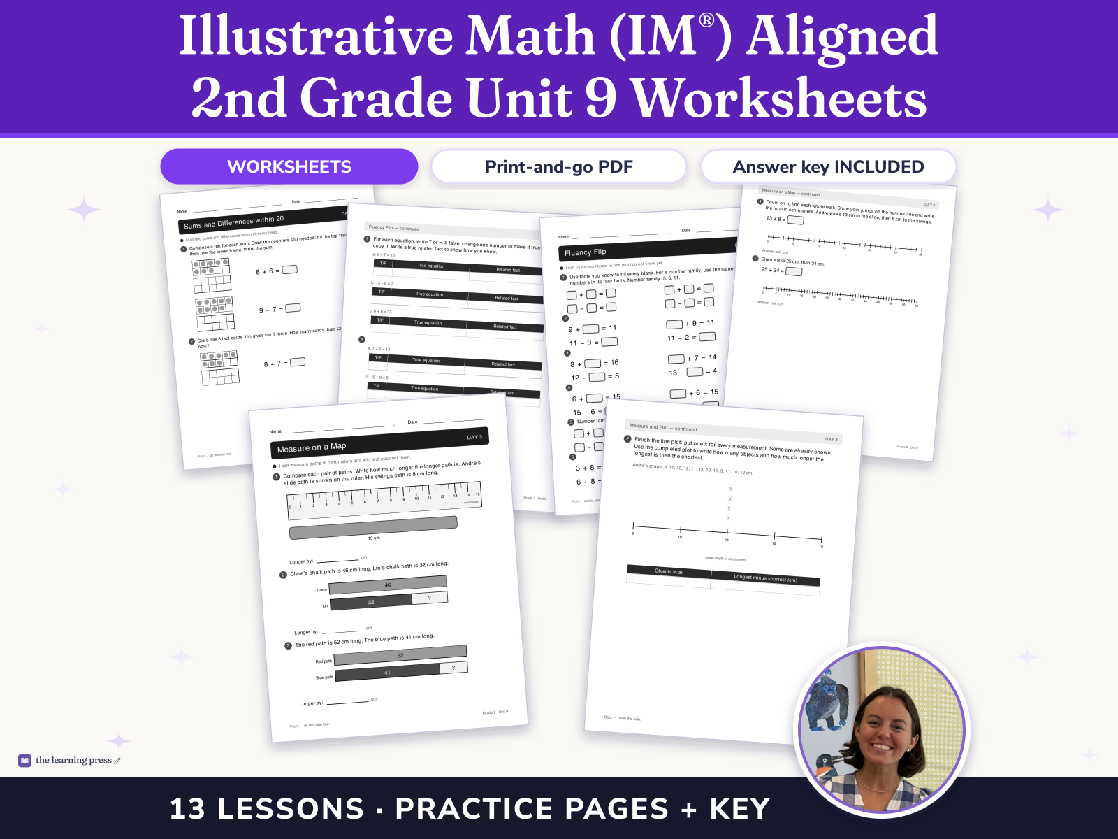 Preview page 1 of Illustrative Math (IM®) Aligned 2nd Grade Unit 9 Worksheets: Putting It All Together