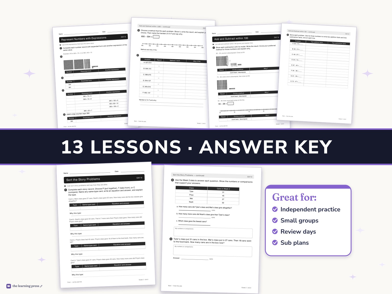 Preview page 3 of Illustrative Math (IM®) Aligned 2nd Grade Unit 9 Worksheets: Putting It All Together