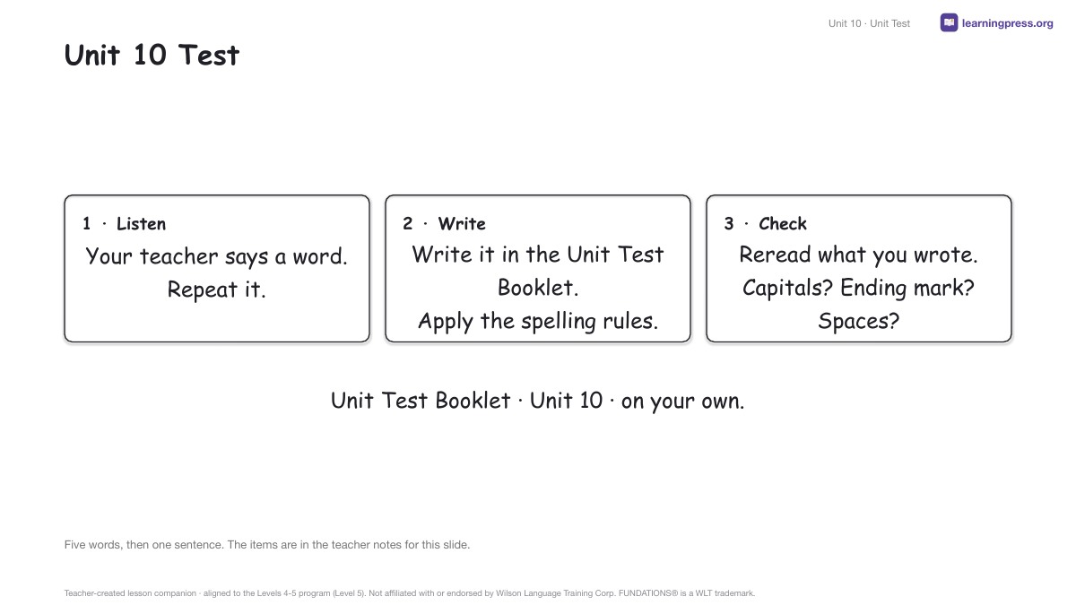 Preview page 4 of Fundations Level 5 Unit 10 Lesson Slides