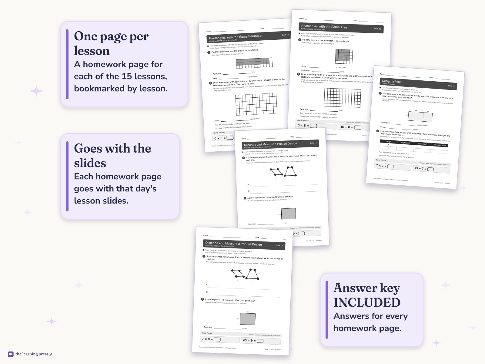Preview page 4 of Illustrative Math (IM®) Aligned 3rd Grade Unit 7 Homework: Two-dimensional Shapes and Perimeter