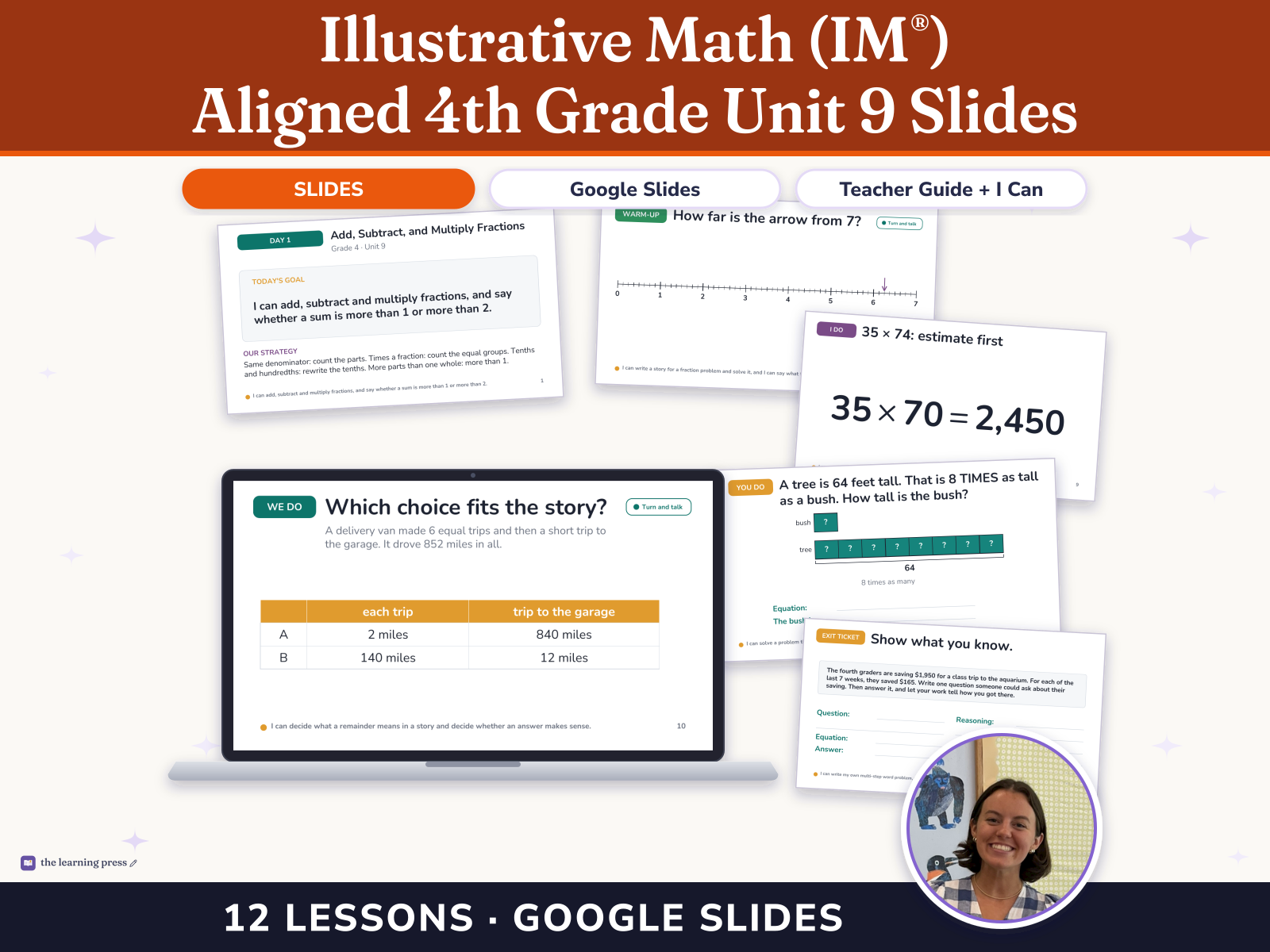Preview page 1 of Illustrative Math (IM®) Aligned 4th Grade Unit 9 Slides: Putting It All Together