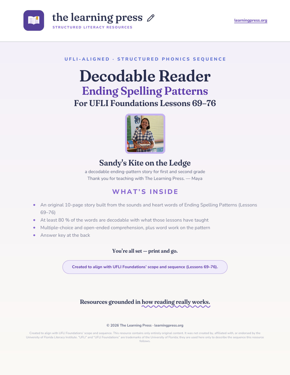 Preview page 1 of UFLI Aligned Decodable Reader · Lessons 69 – 76