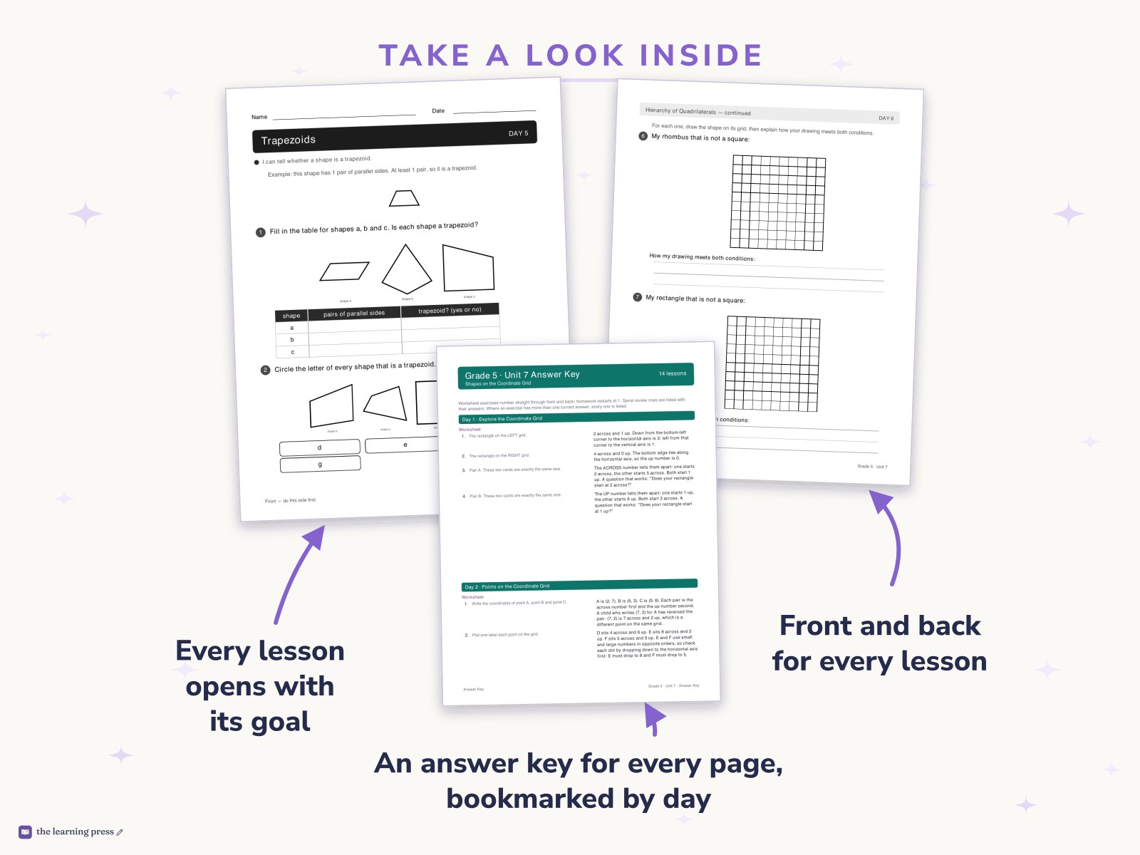 Preview page 2 of Illustrative Math (IM®) Aligned 5th Grade Unit 7 Worksheets: Shapes on the Coordinate Grid