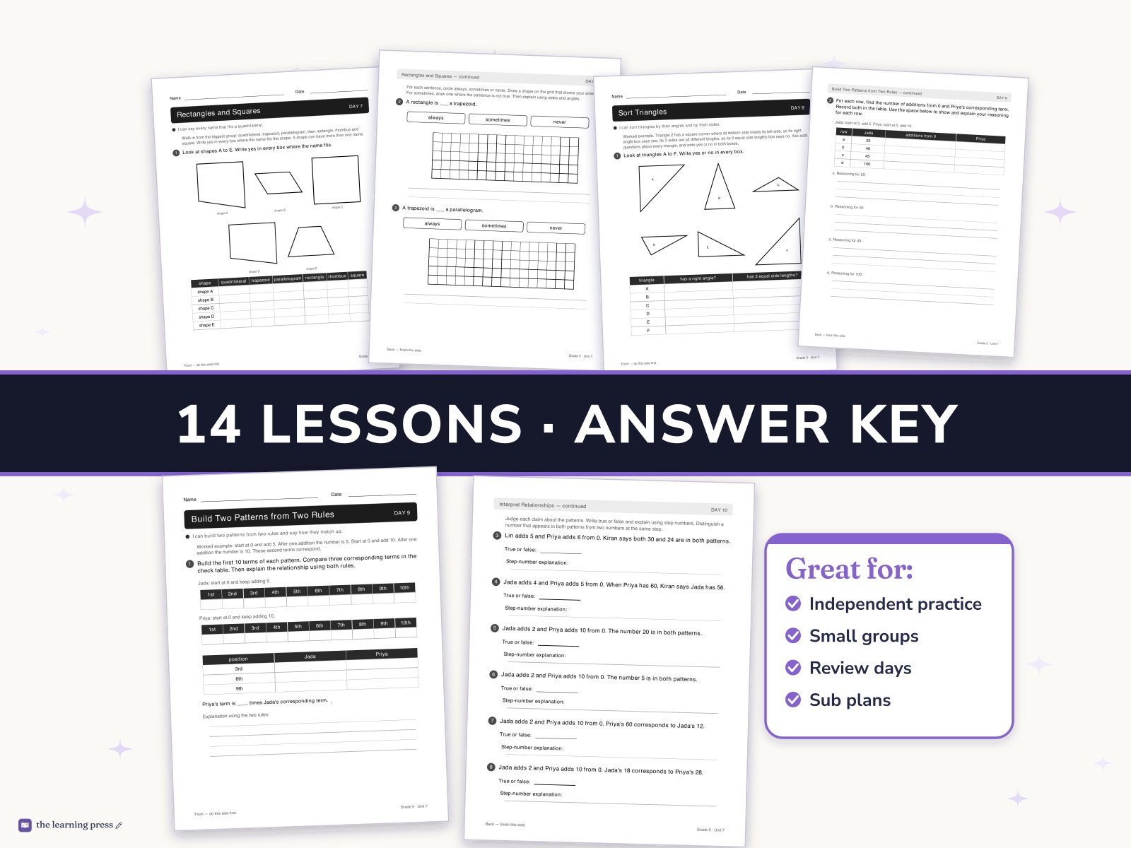 Preview page 3 of Illustrative Math (IM®) Aligned 5th Grade Unit 7 Worksheets: Shapes on the Coordinate Grid