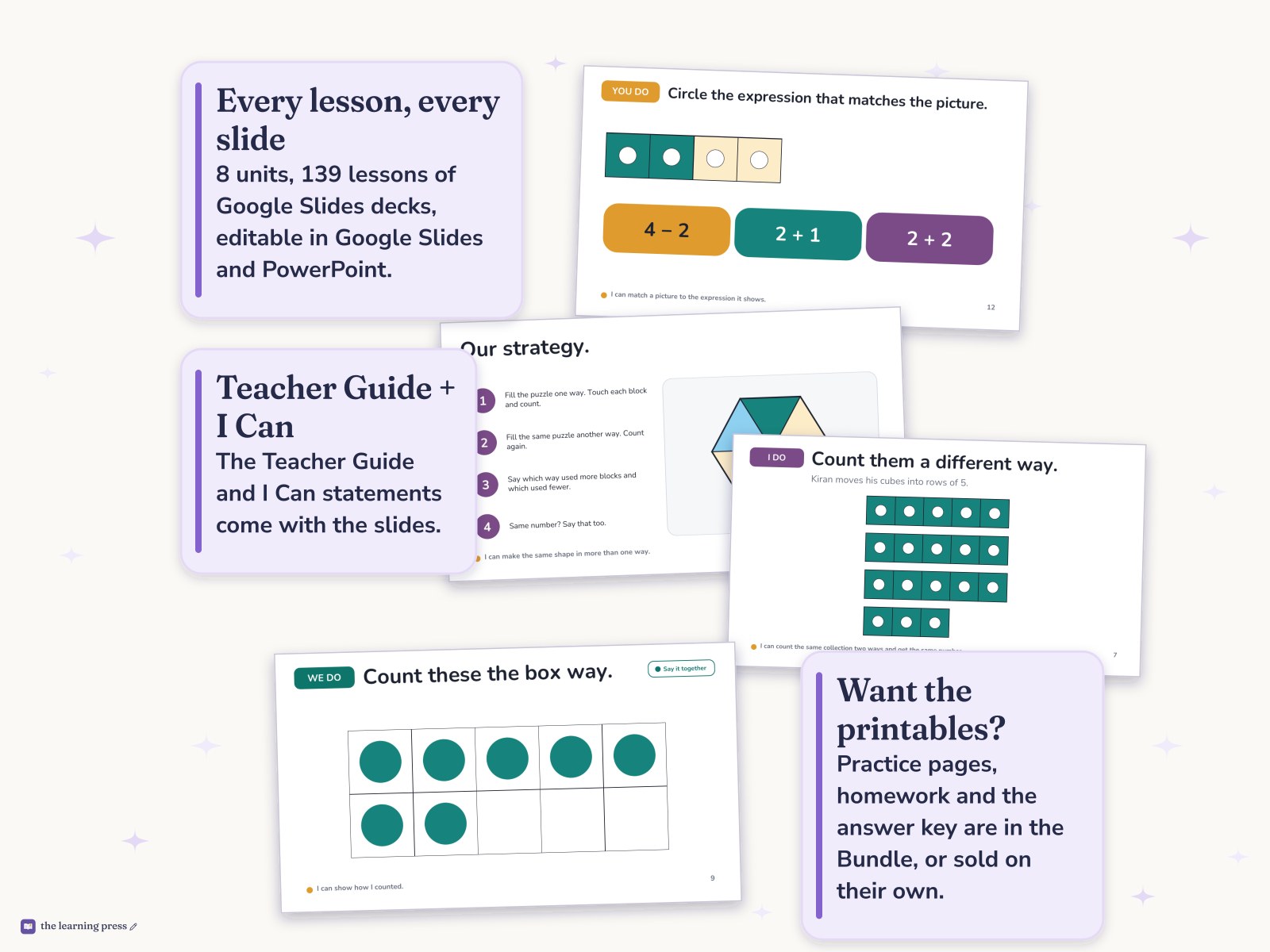 Preview page 4 of Illustrative Math (IM®) Aligned Kindergarten Full-Year Slides: All 8 Units