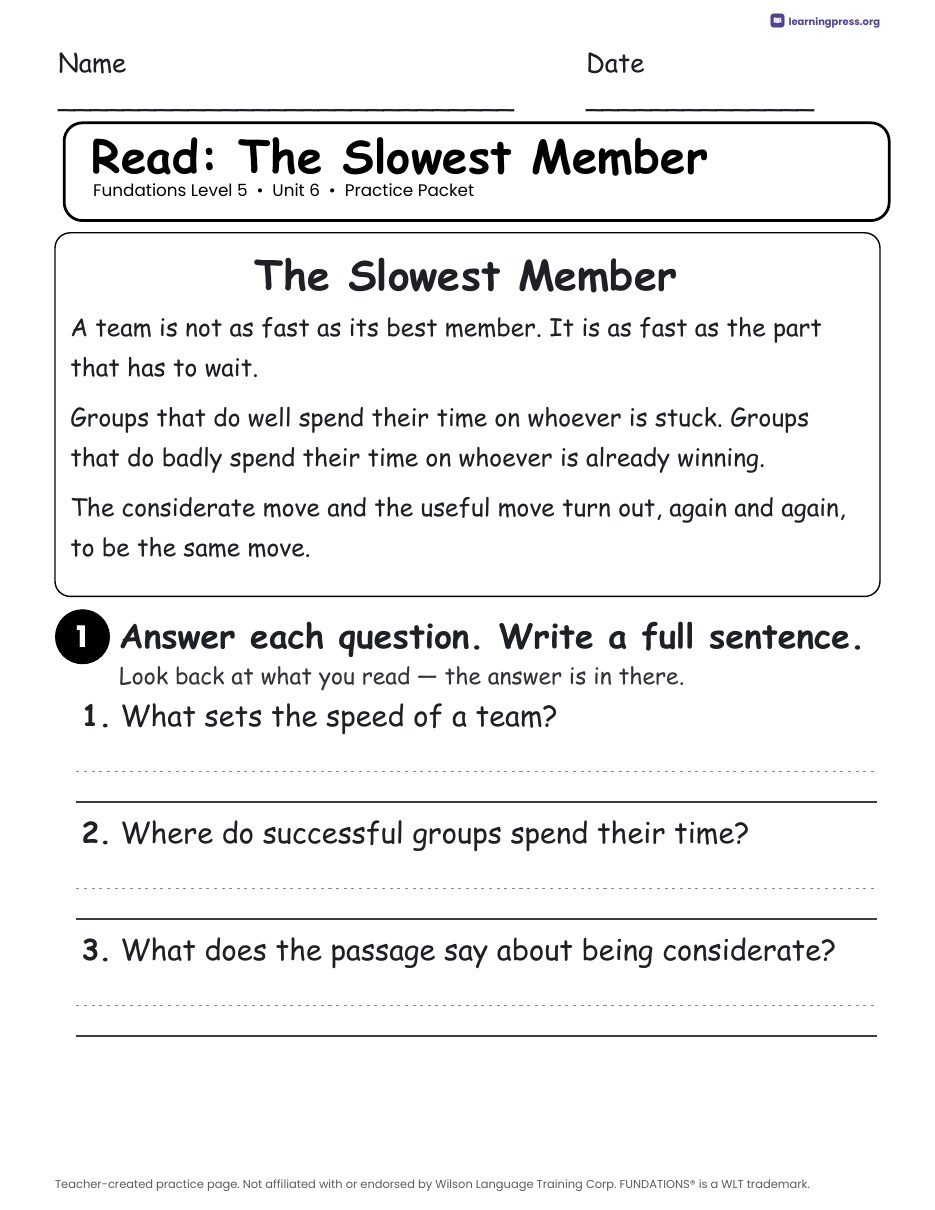 Preview page 3 of Fundations Level 5 Unit 6 Worksheets