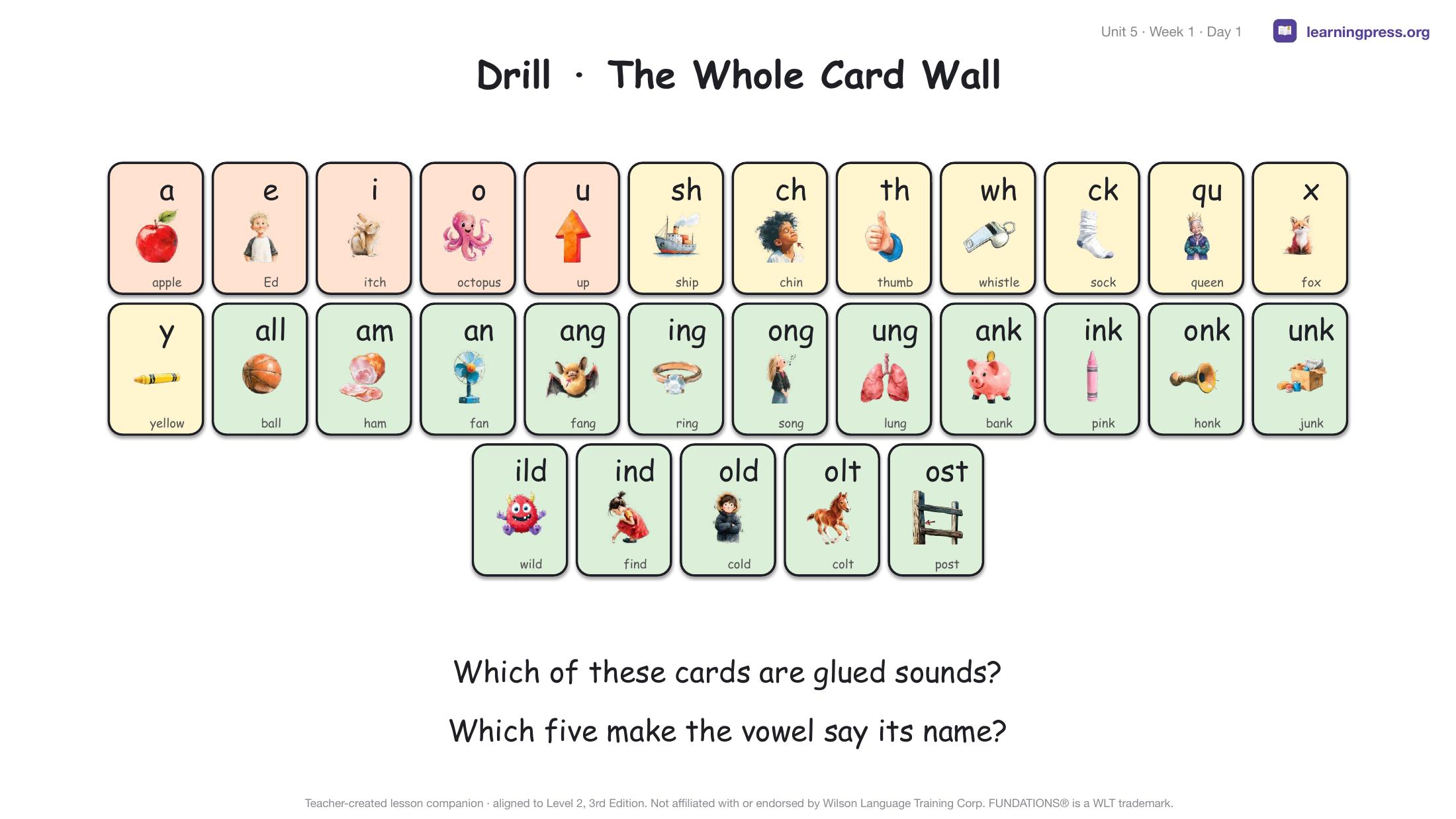Preview page 1 of Fundations Level 2 Unit 5 Lesson Slides – 3rd Edition Aligned
