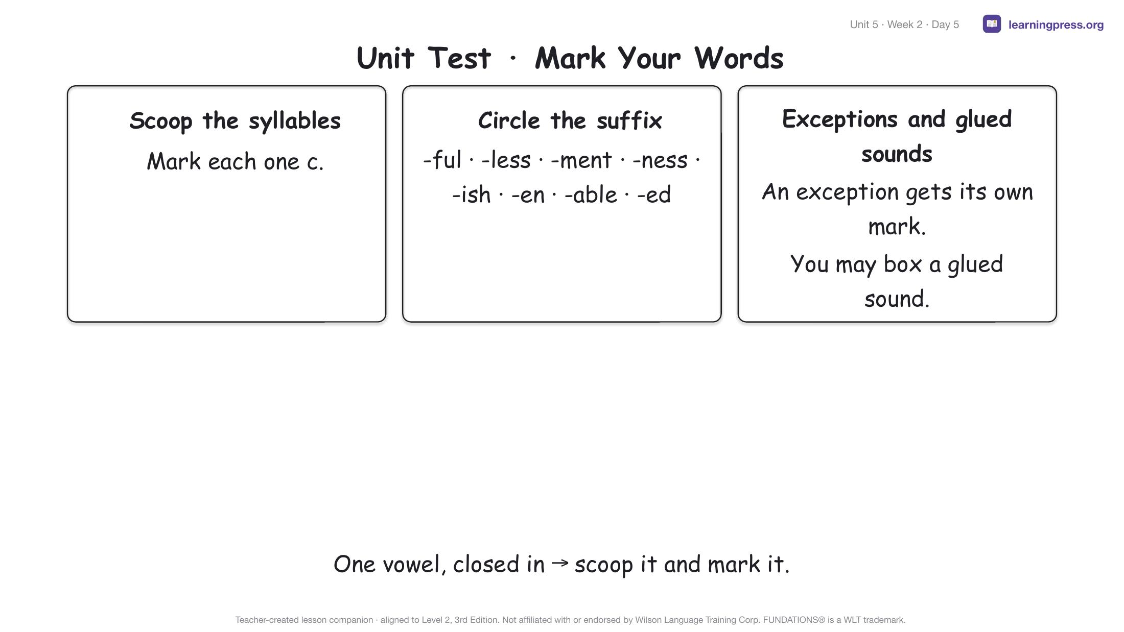 Preview page 4 of Fundations Level 2 Unit 5 Lesson Slides – 3rd Edition Aligned