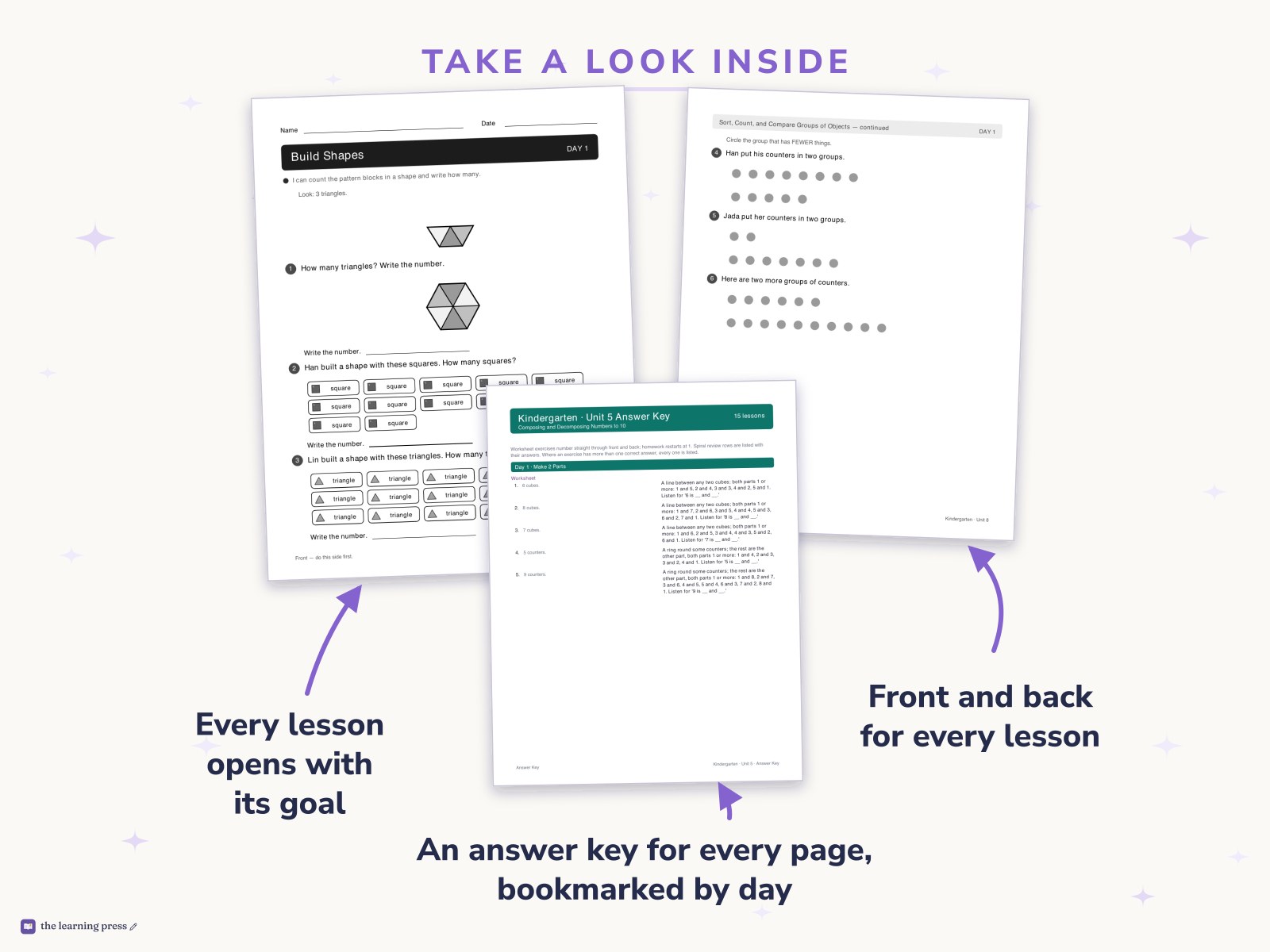 Preview page 2 of Illustrative Math (IM®) Aligned Kindergarten Full-Year Worksheets: All 8 Units