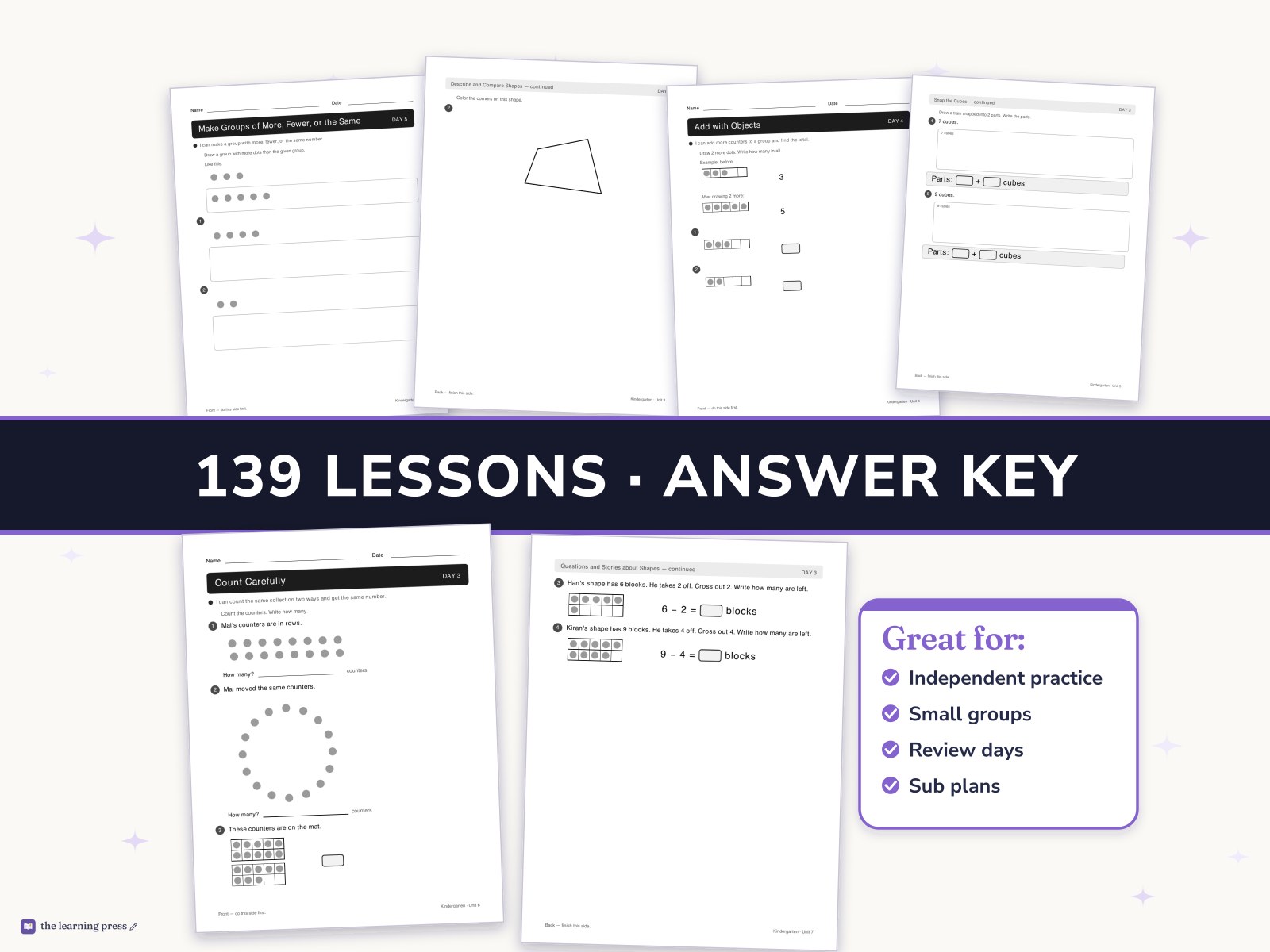 Preview page 3 of Illustrative Math (IM®) Aligned Kindergarten Full-Year Worksheets: All 8 Units