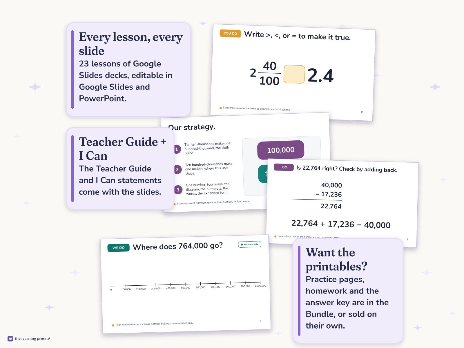Preview page 4 of Illustrative Math (IM®) Aligned 4th Grade Unit 4 Slides: From Hundredths to Hundred-thousands
