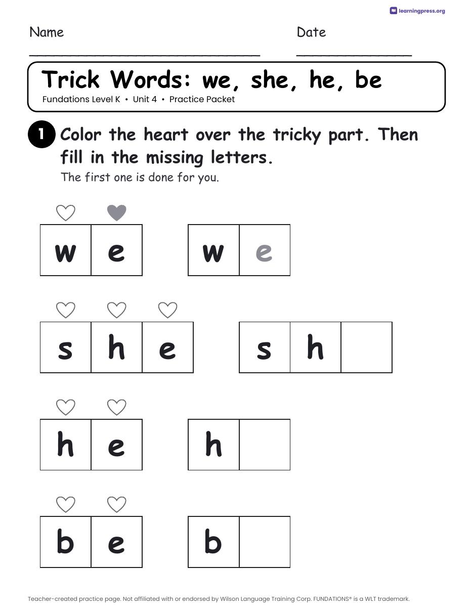 Preview page 3 of Fundations Level K — Full-Year Worksheets Bundle (All Units 1–5)
