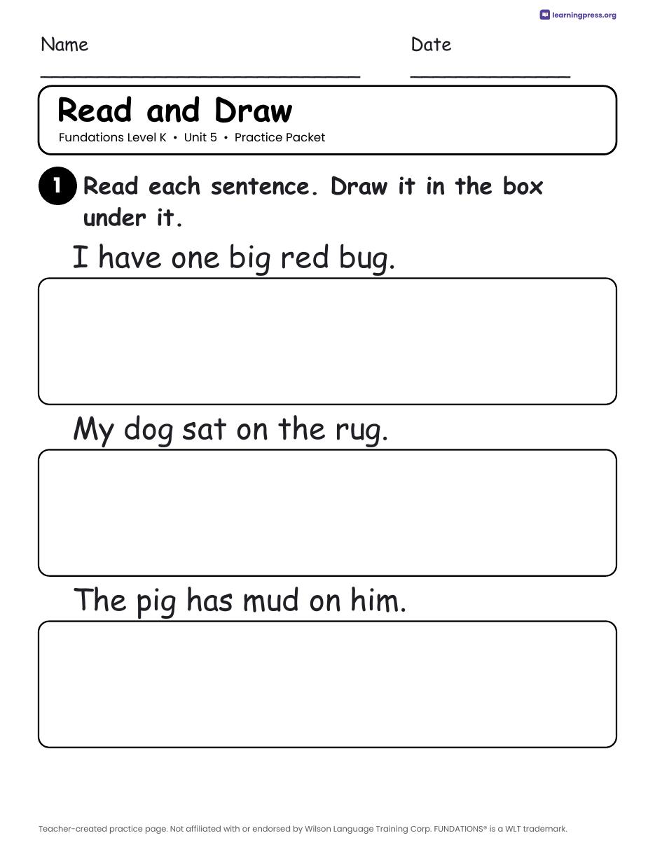 Preview page 4 of Fundations Level K — Full-Year Worksheets Bundle (All Units 1–5)