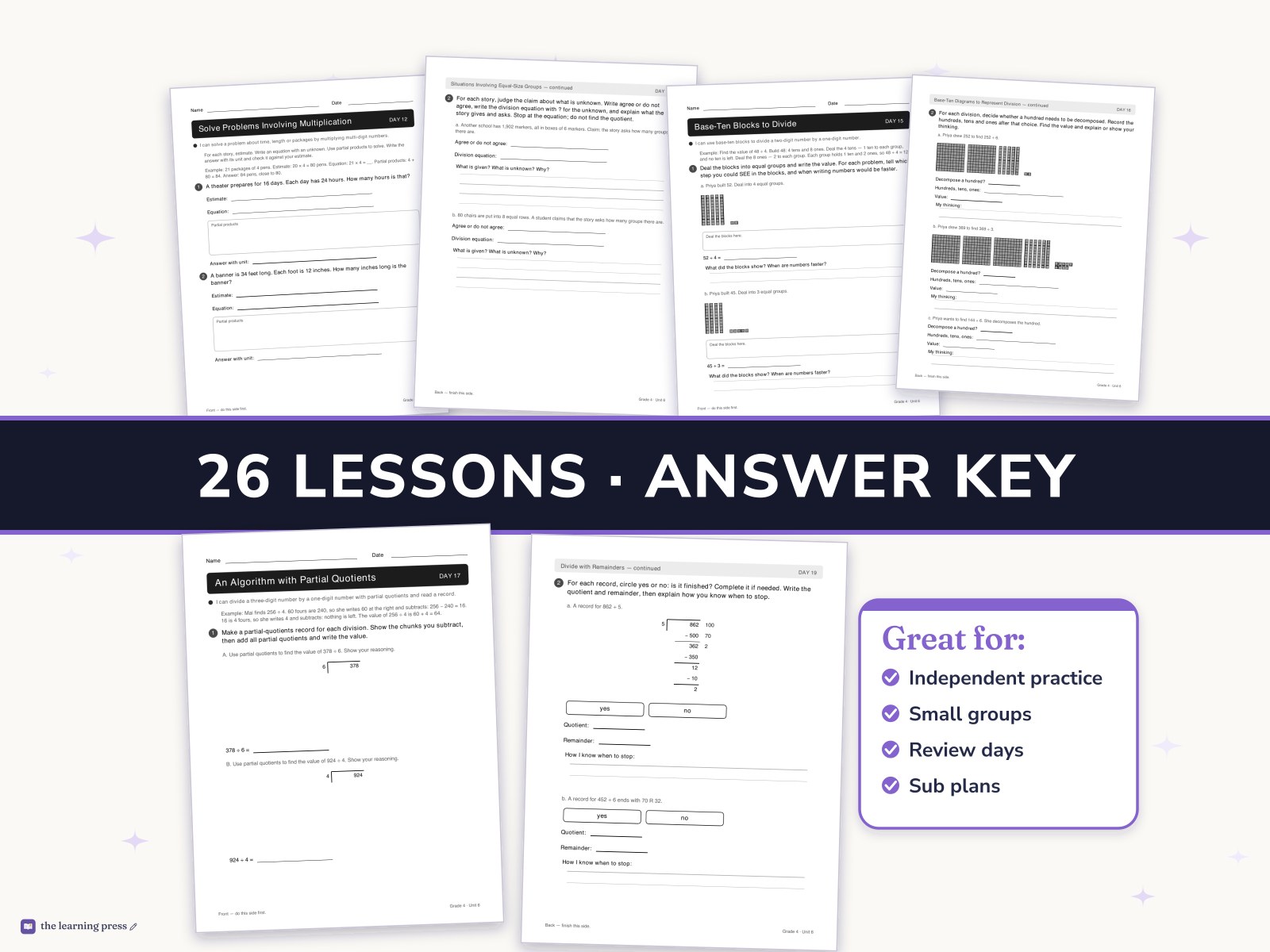Preview page 3 of Illustrative Math (IM®) Aligned 4th Grade Unit 6 Worksheets: Multiplying and Dividing Multi-digit Numbers