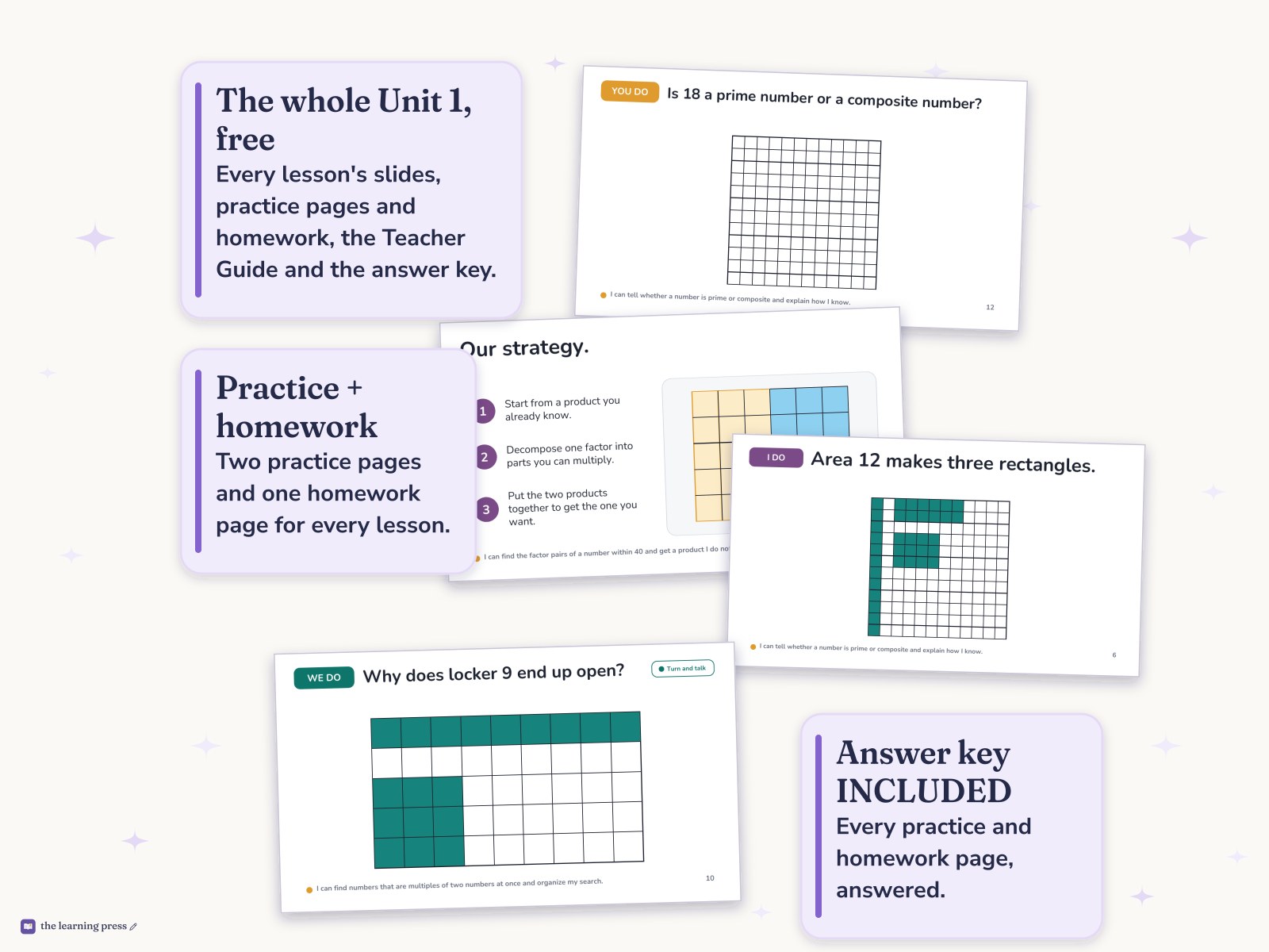 Preview page 4 of FREE Illustrative Math (IM®) Aligned 4th Grade Unit 1 Bundle: Factors and Multiples