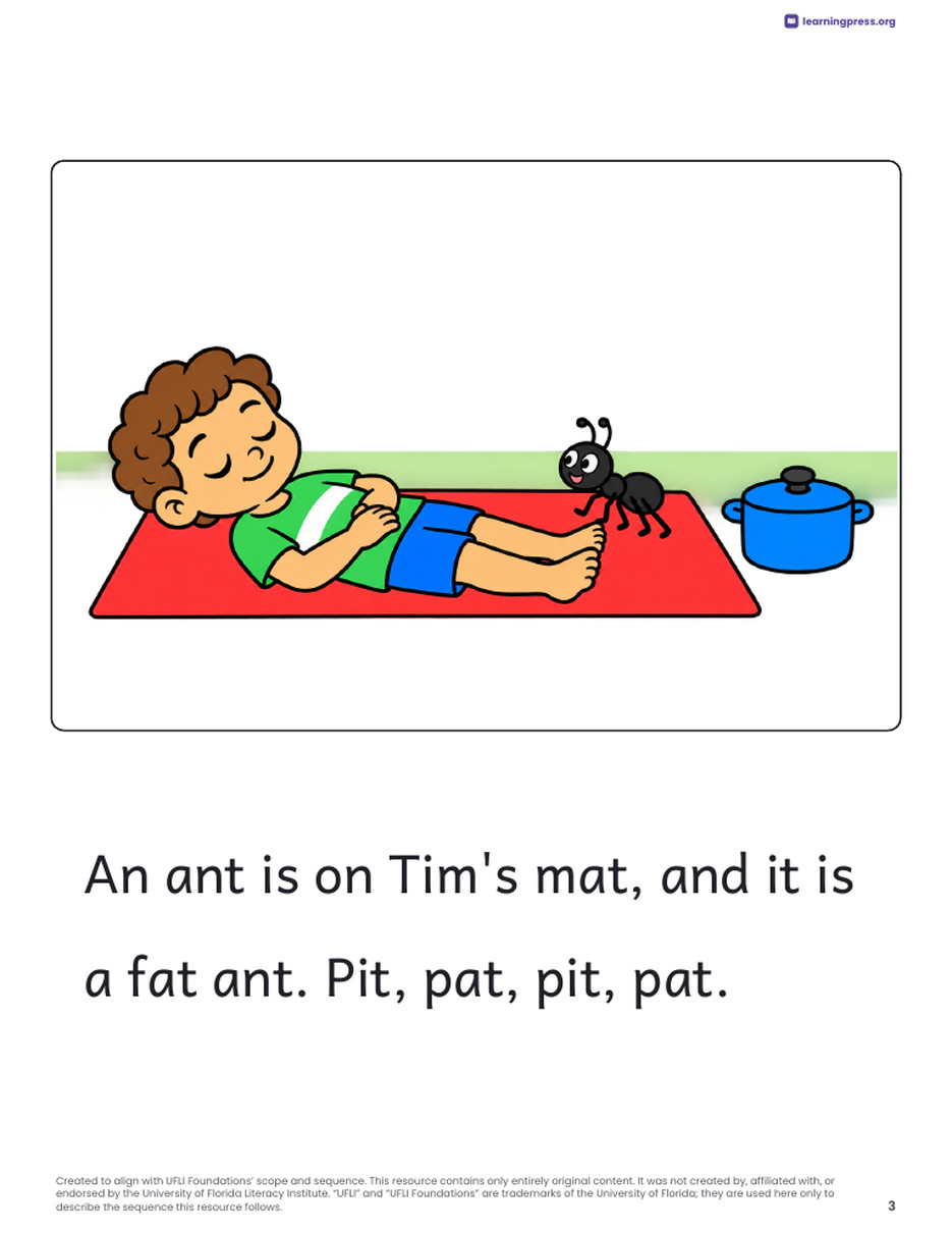 Preview page 4 of UFLI Aligned Decodable Reader · Lessons 1 – 12