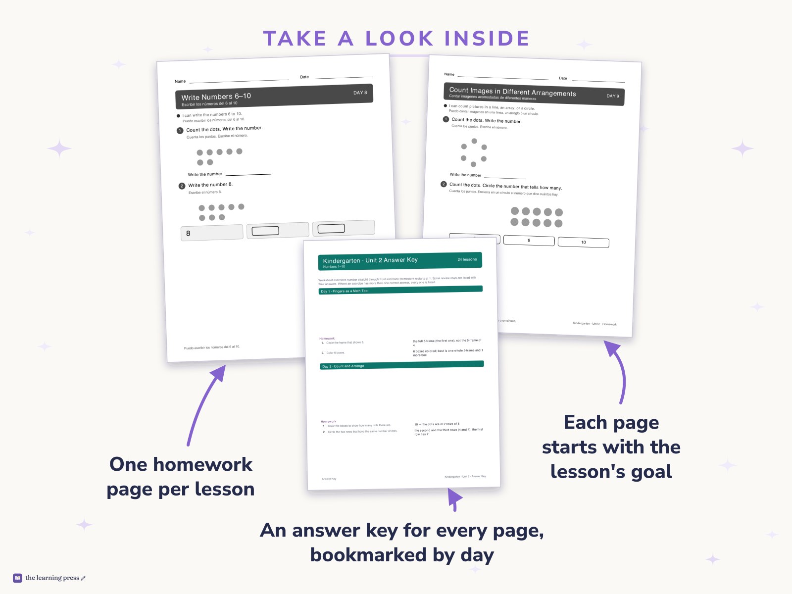 Preview page 2 of Illustrative Math (IM®) Aligned Kindergarten Unit 2 Homework: Numbers 1–10