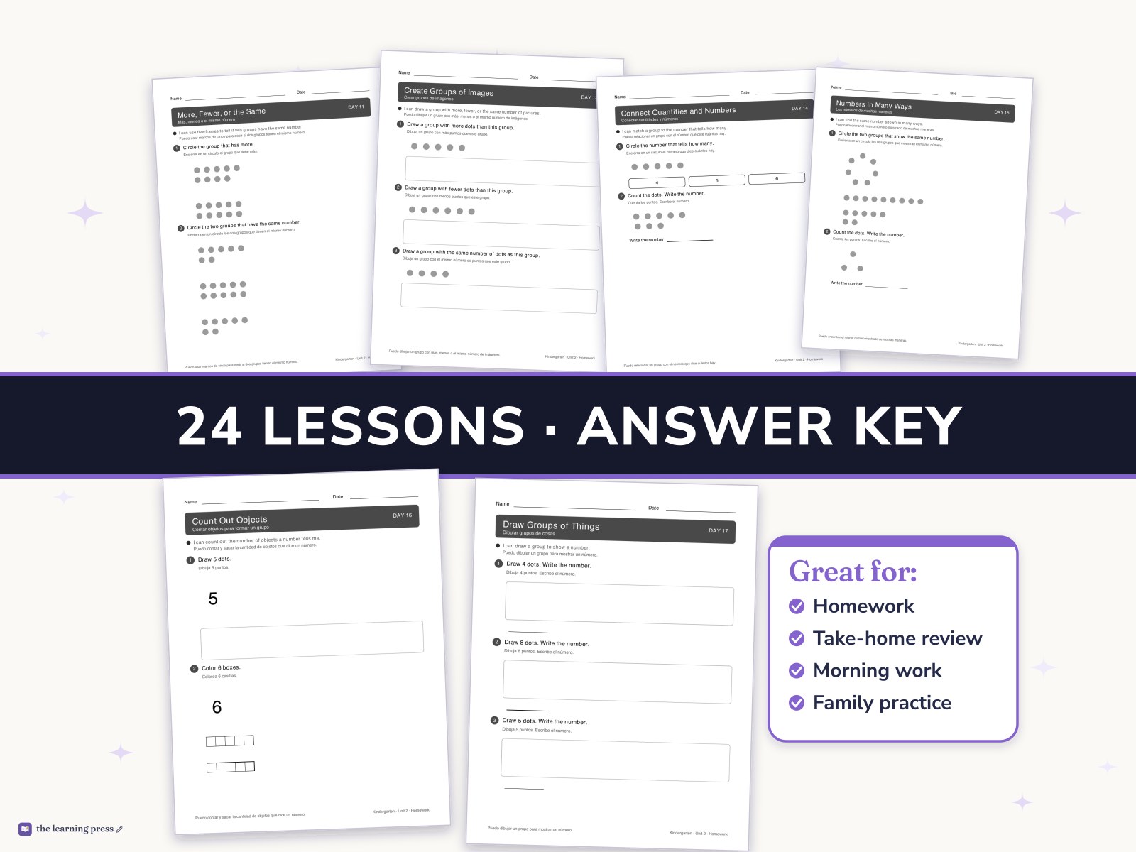 Preview page 3 of Illustrative Math (IM®) Aligned Kindergarten Unit 2 Homework: Numbers 1–10