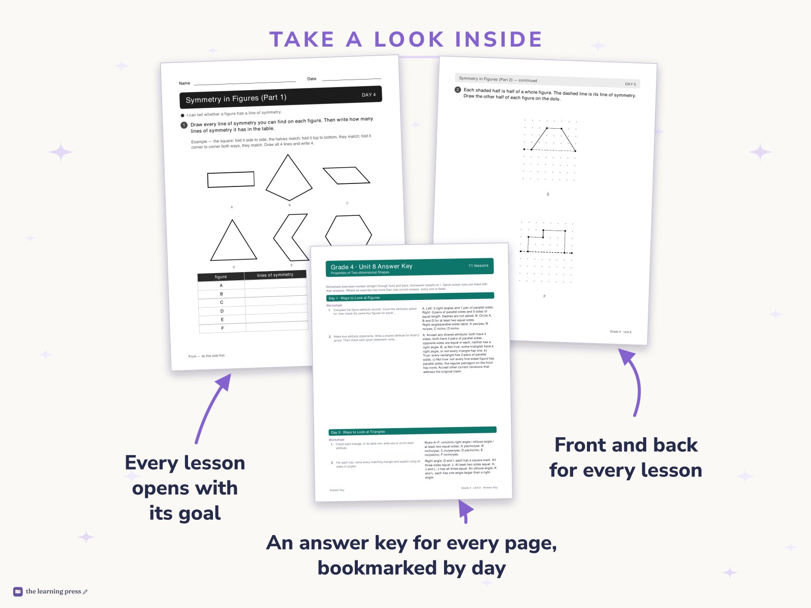 Preview page 2 of Illustrative Math (IM®) Aligned 4th Grade Unit 8 Worksheets: Properties of Two-dimensional Shapes