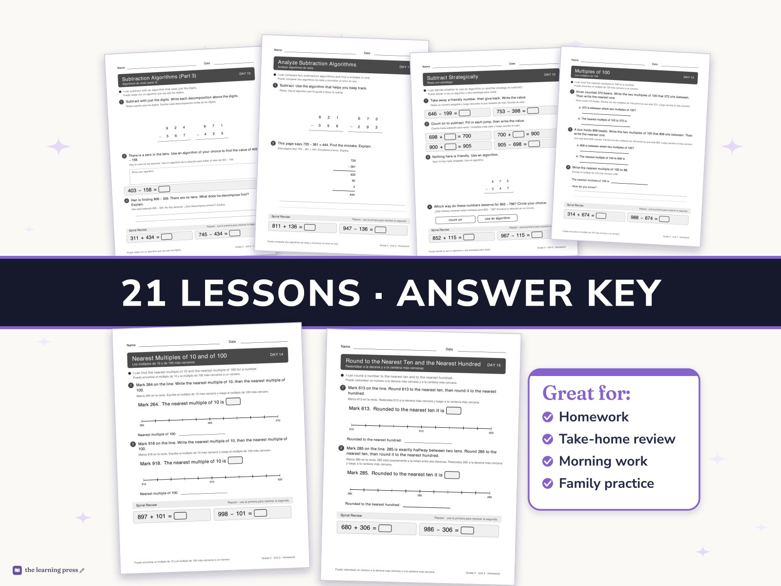 Preview page 3 of Illustrative Math (IM®) Aligned 3rd Grade Unit 3 Homework: Wrapping Up Addition and Subtraction within 1,000